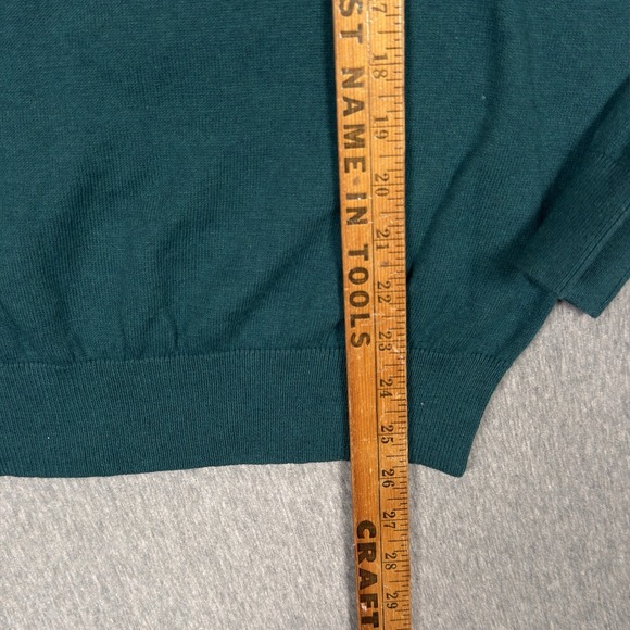 L.L. Bean Sweater Mens S Quarter Zip Wicked Soft Cotton/Cashmere Teal Blue NEW - Picture 7 of 8